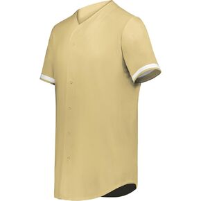 Augusta Sportswear Men's Standard Cutter+ Full Button Baseball Jersey, Vegas Gold/White