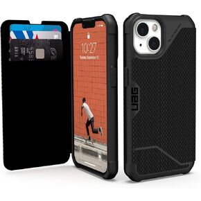 URBAN ARMOR GEAR UAG مصمم لهاتف iPhone 13، غطاء Kevlar أسود قابل للطي مع فتحات للبطاقات وحامل عرض، غطاء واقٍ متين خفيف الوزن من Metropolis، [شاشة 6.1 بوصة] in Kuwait
