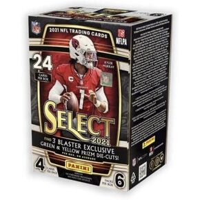 2021 Panini Select Football NFL Trading Cards Blaster Box (24 Cards/Box) - Green & Yellow Prizm Die-Cuts