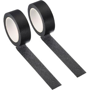 PATIKIL Holographic Washi Tape 0.59 Inch x 10.93 Yards, 2 Roll Self Adhesive Masking Sticker for DIY Art Craft Wrapping Decoration, Black