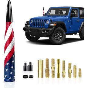 1 PC Universal Car Antenna Replacement，American Flag Personalized Decorative Anti-Theft Security Antenna,for Ford, Dodge, Chevrolet, GMC, Jeep, Toyota Truck (Black)