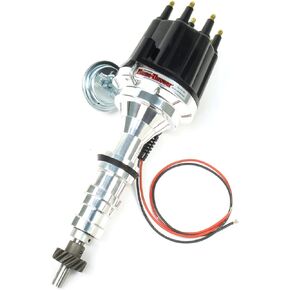 Pertronix D7133710 Flame-Thrower Vacuum Advance Black Male Cap Billet Electronic Distributor with Ignitor III Technology for Ford FE 352-428
