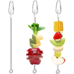 3Pcs Parrot Fruit Vegetable Skewer, Bird Food Holder Small Animal Fruit Vegetable Holder Stainless Steel Bird Parrot Skewer for Parakeet Budgie Conure Macaw