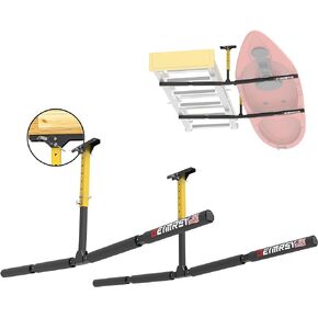 رف تخزين سقف كاياك قابل للتعديل من GanFindX | شديدة التحمل 200 رطل | نظام رف السقف سلم، شماعة جبل المرآب للسلم، لوحة مجداف، SUP، لوح التزلج على الجليد 2 حزمة in Kuwait