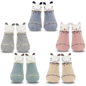 Little Girls Toddler Animal Cat Socks Kids Children Cotton Anklet Crew Quarter Socks