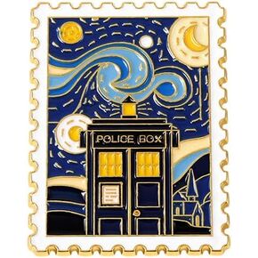 ROFARSO Van Gogh Starry Stamps Enamel Pin Moon View Brooch Pins Lapel Pin Accessory for Backpacks Badges Hats Bags for Women Girls Kids Gift