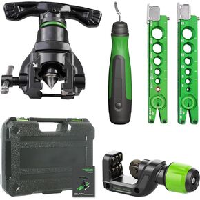 Flaring Tool Kit for 1/4" - 3/4" OD Tubing with Hopper Limit, Tube Deburring Tool, 45° Eccentric Hand Flaring Tool for Copper/Aluminum Piping and HVAC Refrigeration Tools (5-in-1 Kit)