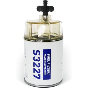 S3227 Fuel Filter Fuel Water Separator Filter Assembly Compatible with Marine Outboard Motor Mercury 10 Micron Replaces# S3227, 9-37882, 320R, 490R-RAC-01, 18-7922, 18-7922-1