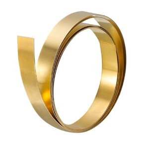 uxcell Brass Sheet Roll, 2000mm x 10mm x 0.2mm Brass Foil Roll Brass Strip for Crafts, Electrical Repairs, Grounding
