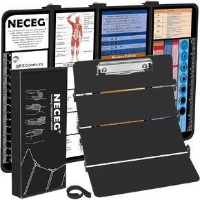 Nursing Clipboard Foldable-4 Layers Aluminum Folding Nurse Clip Boards Pocket Size with Nursing Medical Edition Cheat Sheets for Nurses Students and Doctors(Mint)