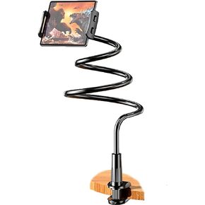 Phone Holder,gooseneck Phone Holder,360° Rotate Support Rod One-Hand Adjustable Cell Phone Holder,for Desk Headboard Nightstand. (Black)