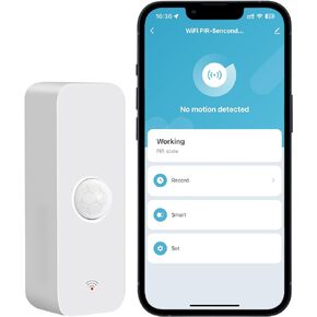 PHOVOLT WiFi Motion Sensor: Smart Motion Detector with App Alerts, Wireless Contact Sensor for Smart Home Automation, Compatible with Alexa Echo (1 Pack), PH-P01