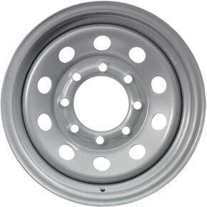 eCustomRim Equipment Trailer Rim Wheel 16 in. 16X6 8 Hole Bolt Lug Silver Modular Design
