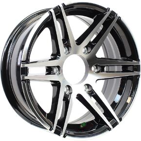 eCustomRim 2-Pack Aluminum Trailer Wheels 15X6 15 Inch Rim Black Machined 6 Lug WFSW56655BM