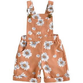 1-6T Toddler Kid Baby Girl Boy Summer Suspender Overalls Shorts Leoprad/Solid Denim Sleeveless Romper Jumpsuit