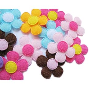 YYCRAFT Pack of 120pcs Padded Gingham Flower w/Center 1″-Mix Color