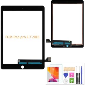 A-MIND Replacement for iPad Pro 9.7 2016 A1673 A1674 A1675 Touch Screen（LCD is Not included, No Instructions） Front Glass Panel Replacement，with Tool Kits & Screen Protector (Black)