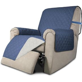 Easy-Going Reversible Chair Cover Washable Sofa Cover for Dogs Water Resistant Couch Slipcover Furniture Protector Cover with Adjustable Straps for Pets (Chair 30 in, Black/Beige)