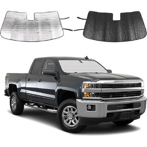for Silverado Windshield Sun Shade, Front Window Sunshade Foldable Sun Visor Sunscreen Interior Accessories for Chevy Silverado GMC Sierra 2014-2017
