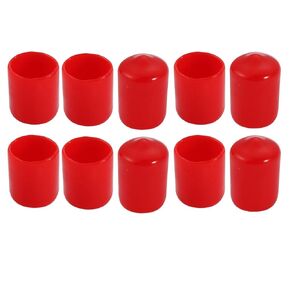 uxcell® 10Pcs 14mm Inner Dia PVC Flexible Vinyl End Cap Screw Thread Protector Cover Red