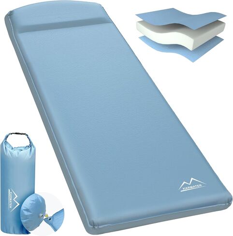 Self Inflating Sleeping Pad for Camping - 3.1" Thick Foam Sleeping Pad with Inflatable Bag, Lightweight Inflatable Camping Mattress Pad for Car Camping Backpacking Hiking Camping Mat in Saudi Arabia