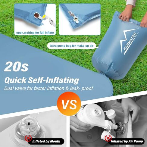 Self Inflating Sleeping Pad for Camping - 3.1" Thick Foam Sleeping Pad with Inflatable Bag, Lightweight Inflatable Camping Mattress Pad for Car Camping Backpacking Hiking Camping Mat in Saudi Arabia