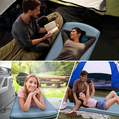 Self Inflating Sleeping Pad for Camping - 3.1" Thick Foam Sleeping Pad with Inflatable Bag, Lightweight Inflatable Camping Mattress Pad for Car Camping Backpacking Hiking Camping Mat in Saudi Arabia