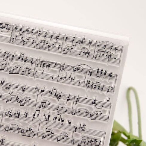 ليندا كرافت قطعة واحدة من طوابع خلفية نوتة الموسيقى الواضحة لصنع البطاقات والديكور وسجلات القصاصات بنفسك in Kuwait