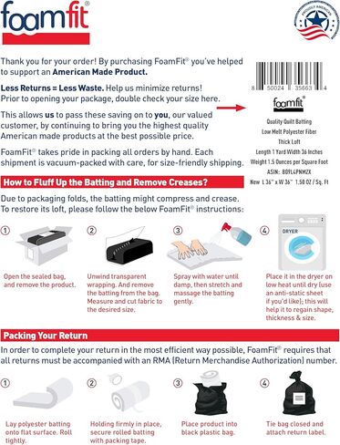 داكرون تنجيد الضرب دور علوي سميك 1.5 أوقية 1 ياردة 36 بوصة واسعة وسادة الأريكة البوليستر التفاف in Kuwait