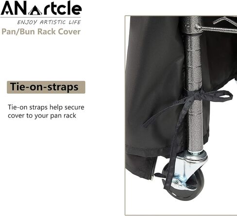 Pan Bun Rack Cover,600D Waterproof and Dustproof Bun Rack Cover, Suitable for Commercial Bun Pan Bakery Rack - 20 Sheet,23" W x 28" D x 34" H(Front Clear PVC,Black) in Kuwait