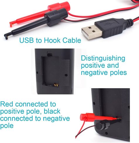 22AWG USB Male Test Leads Connector to Hook Cable 1M/3.3FT,USB 2.0 Male to Test Hook Test 5V 3A Cable for Testing Circuit,Electronic Testing (Red & Black) in Saudi Arabia