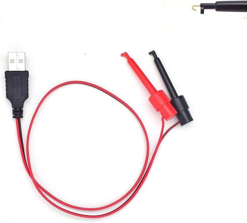 22AWG USB Male Test Leads Connector to Hook Cable 1M/3.3FT,USB 2.0 Male to Test Hook Test 5V 3A Cable for Testing Circuit,Electronic Testing (Red & Black) in Saudi Arabia