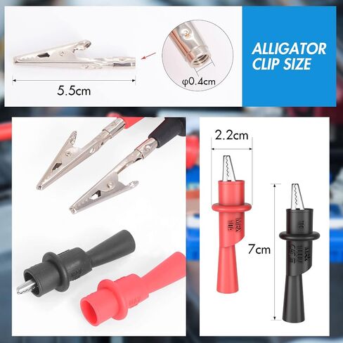 مجموعة سلاسل اختبار متعددة الخيوط ومشابك التمساح، سلاسل اختبار معزولة CAT III 1000V مع مشابك التمساح الملولبة، ورؤوس اختبار 4 مم طرف مجسات ملولبة in Kuwait