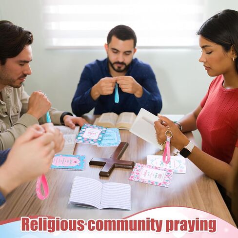 Sumind 48 Pcs Christian Bible Gifts for Women Bible Verse Prayer Journal Faith Christian Notebooks Bible Inspirational Keychains Bulk Religious Gifts for Men Office Church Party Favor Supply (Flower) in Saudi Arabia