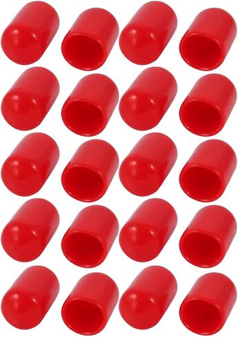 20 قطعة من Uxcell 8.5 مم غطاء طرفي من الفينيل PVC بقطر داخلي ومسمار لولبي أحمر in Kuwait