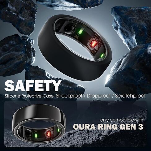 Seltureone متوافق مع Oura Ring Gen 3 غلاف سيليكون -M أسود in Kuwait