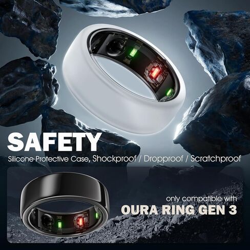 Seltureone متوافق مع Oura Ring Gen 3 غلاف سيليكون -M أسود in Kuwait