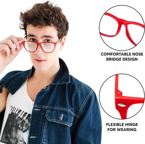 JOYIN Retro Nerd Costume Accessories Glasses with Clear Lenses Nerd Fake Glasses Costume Props for Men Women Costume Party in Saudi Arabia