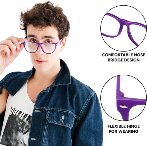 JOYIN Retro Nerd Costume Accessories Glasses with Clear Lenses Nerd Fake Glasses Costume Props for Men Women Costume Party in Saudi Arabia