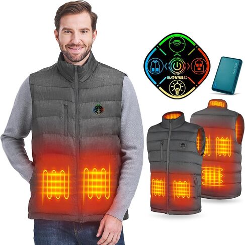 KOVNLO Heated Vest for Men With Battery Pack Included, Smart Controller with Lights-out Design, Electric Heated Jackets in Saudi Arabia