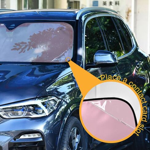 Kigai Light Pink Car Windshield Sunshade,Foldable Sun Visor Protector,Blocks UV Rays and Keeps Vehicle Cool Sun Shade for Car Truck SUV, M in Saudi Arabia