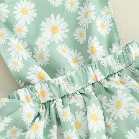 Toddler Girl Summer Clothes Daisy Dress Solid Shirt Ruffle Tutu Skirt Kids Girls Overalls Dress 18M 2T 3T 4T 5T 6Y in Kuwait