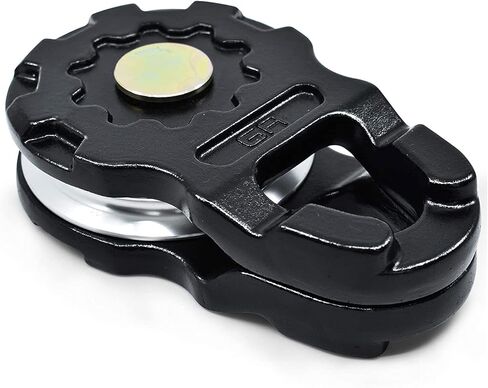 GA GEARAMERICA Ultra Snatch Block Pulley أسود | 20 طن ميجا بايت (ألومنيوم) | الأفضل لحبل الونش الصناعي والأغلال الناعمة (كتلة فائقة الخطف باللون الأسود 20 طن، عبوة واحدة) in Kuwait