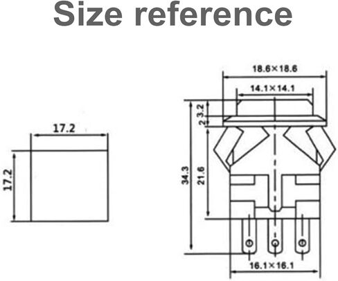 10Pcs Non Locking Push Button Switch 19x19mm KD2-22 8 Pins with Light Inside Illuminated 3A 250V Without Lock Black in Kuwait