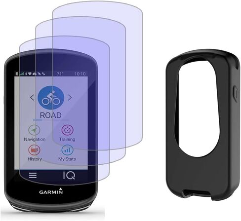 واقي شاشة وغطاء حافظة من السيليكون لجهاز Garmin Edge 1030/1030 Plus Gps (3+1pack)، طبقة من الزجاج المقسى مضادة للخدش عالية الوضوح وتغطية كاملة شفافة in Saudi Arabia