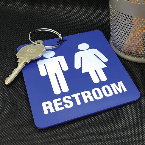Lucky Line - Men's Restroom Pass Key Tag, Plastic with Split Key Ring Keychain Identifier for Restaurant, Office, Gas Station, 1 Per Pack (53101) LARGE in Saudi Arabia