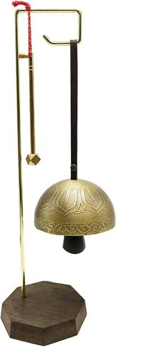 KEESOON- Sound Meditation Instruments Meditation Instruments Meditation Bell Hammer Made of Natural Bull Horn for Unparalleled Sound Healing and Anxiety with Soothing Echo that Lasts 30 Seconds in Kuwait