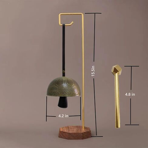 KEESOON- Sound Meditation Instruments Meditation Instruments Meditation Bell Hammer Made of Natural Bull Horn for Unparalleled Sound Healing and Anxiety with Soothing Echo that Lasts 30 Seconds in Kuwait