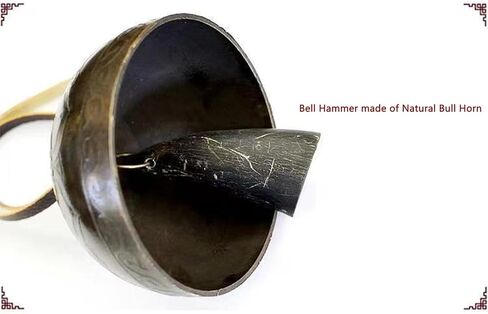 KEESOON- Sound Meditation Instruments Meditation Instruments Meditation Bell Hammer Made of Natural Bull Horn for Unparalleled Sound Healing and Anxiety with Soothing Echo that Lasts 30 Seconds in Kuwait