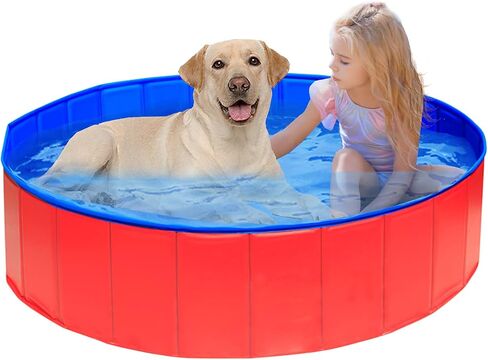 UMARDOO Foldable Dog Pet Bath Pool, Collapsible Swimming Pool for Dogs, Portable PVC Pet Paddling Bath Tub Dog Pools for Large Dogs (2XLarge-63'' X 12'') in Saudi Arabia